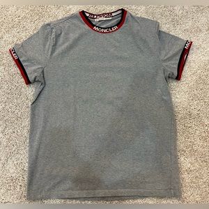 Men’s Moncler T-Shirt (Striped Trim) (Large but Fits Like Medium)